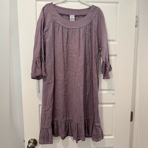 Match Point L Purple Linen Mini Dress/Tunic